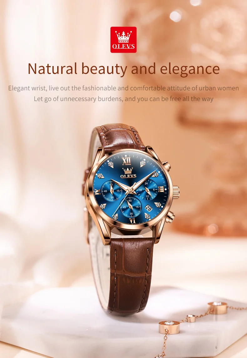ladies watch with leather strap