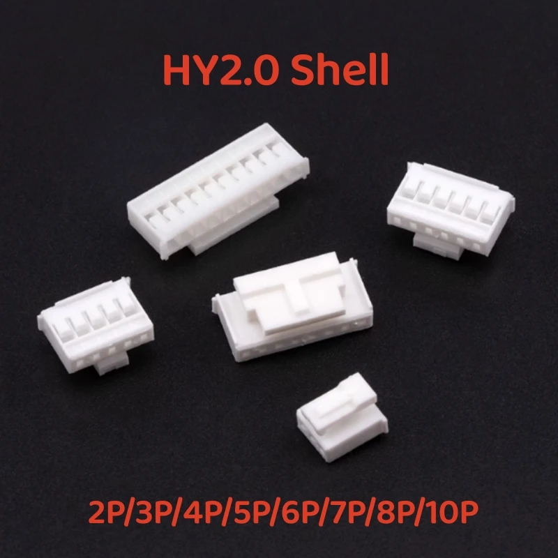 ขั้วต่อ HY2.0 แบบพลาสติก ระยะห่าง 2.0 มม. พร้อมตัวล็อคแบบหัวเข็มขัด 2P/3P/4P/5P/6P/7P/8P/10P จำนวน 100 ชิ้น 1