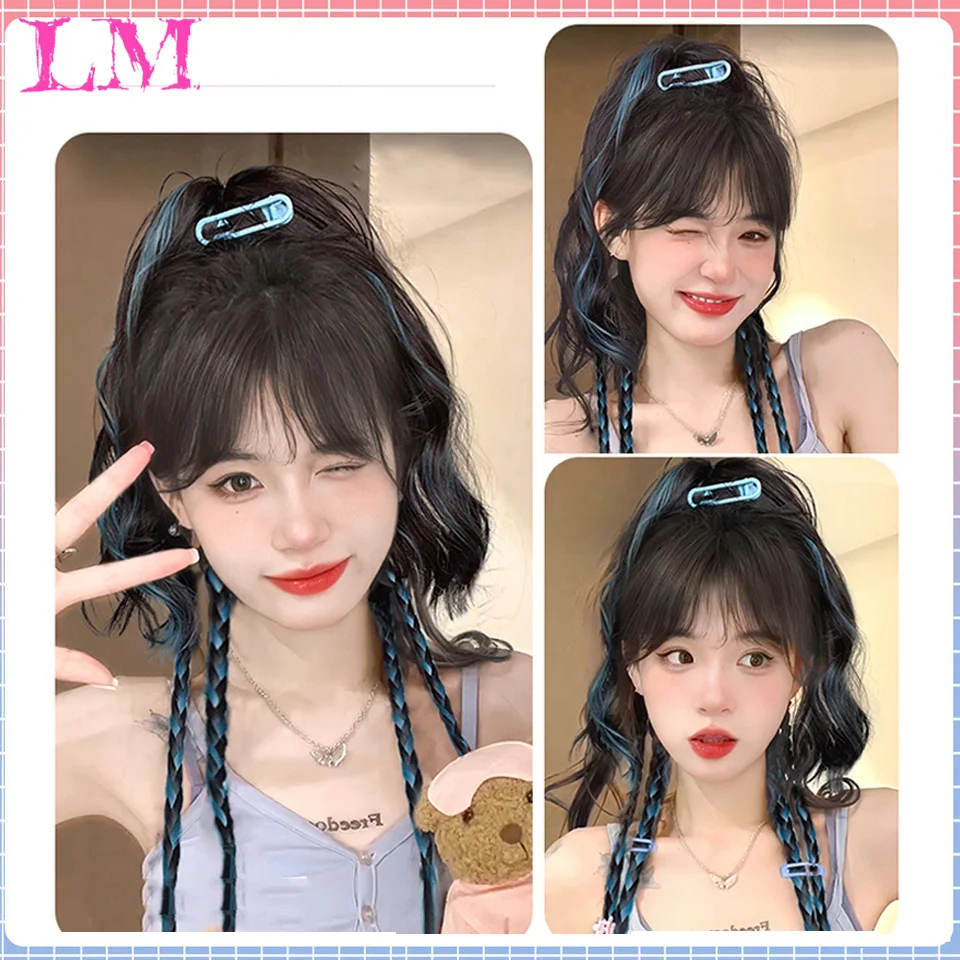 LM 합성 가발 포니테일 클립형 포니테일 헤어 익스텐션 여성용 폭포형 하프 타이 포니테일