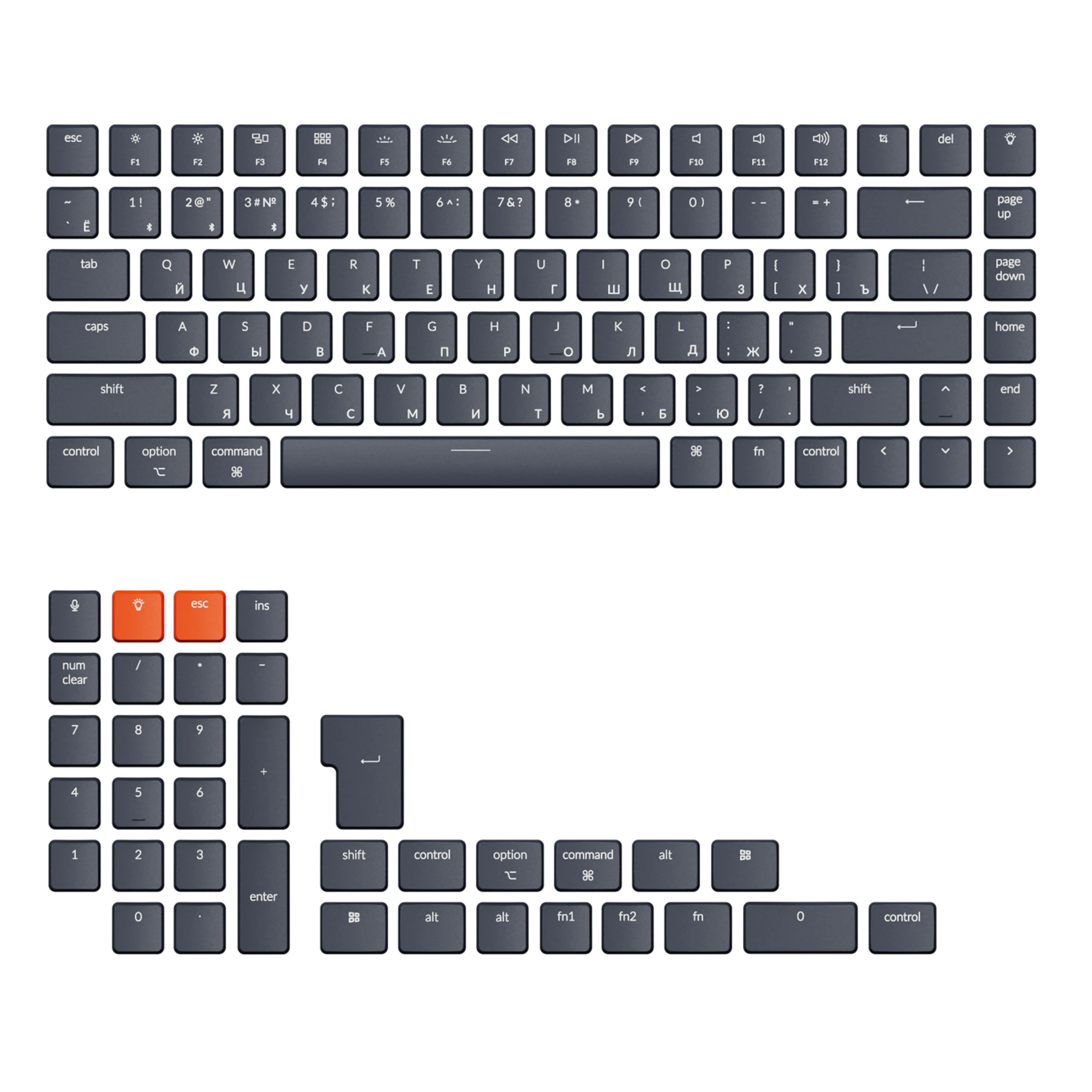Keychron Teclado Definido Layout Russo Baixo Perfil Keycap Ultra-slim Teclados Mecânicos