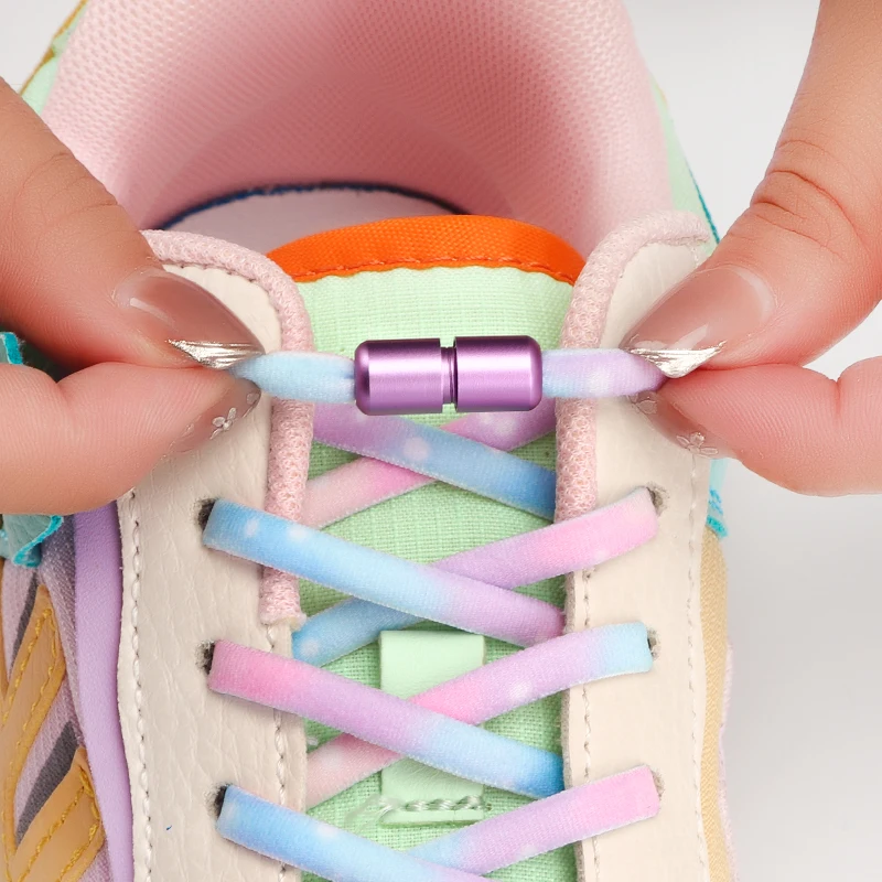 

classics Solid color Capsule buckle collocation Mix and match colors Elastic shoelaces sneakers secure Quick shoelaces