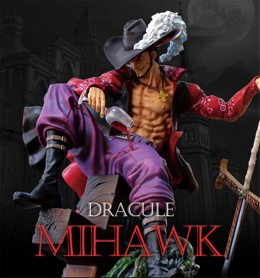 

38cm Anime One Piece Dracule Mihawk Roronoa Zoro Battle Ver. GK PVC Action Figure Statue Collectible Model Kids Toys Doll Gifts