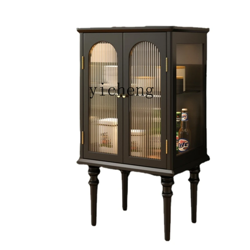 

Zc Solid Wood Display Cabinet Vintage Wall-Side Cabinet Middle-Ancient Wine Cabinet Storage Chest of Drawers