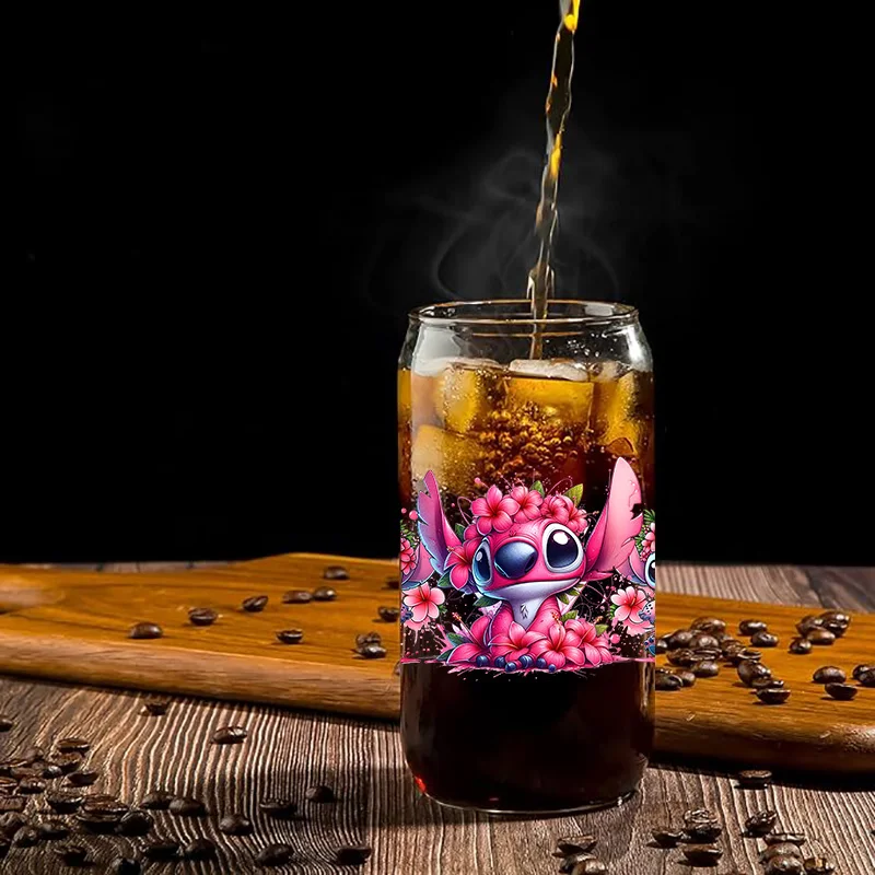 Valentine Cute Stitch Series Easy peel waterproof DIY Decals 3D transfers uvdtf stickers 16oz uv dtf tumbler cup wraps sticker