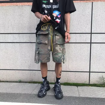 Alternative view of Vintage Camouflage Cargo Shorts Mens Three-dimensional Tailoring Pocket Oversized Cargo Camo Shorts Summer Street Casual Short