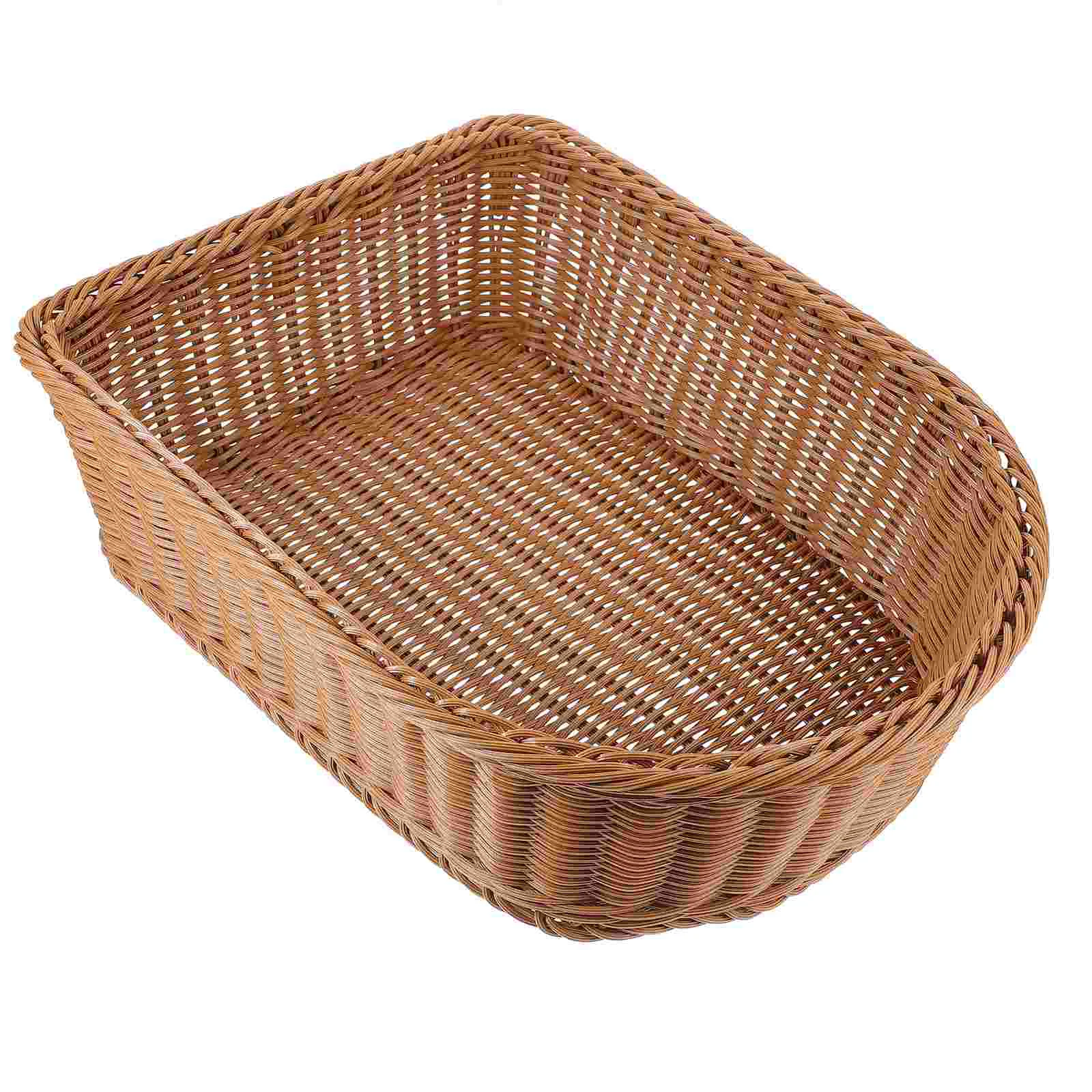

Imitation Rattan Storage Basket Serving Multifunction Toiletry Woven Holder Pp Weaving For Organizing