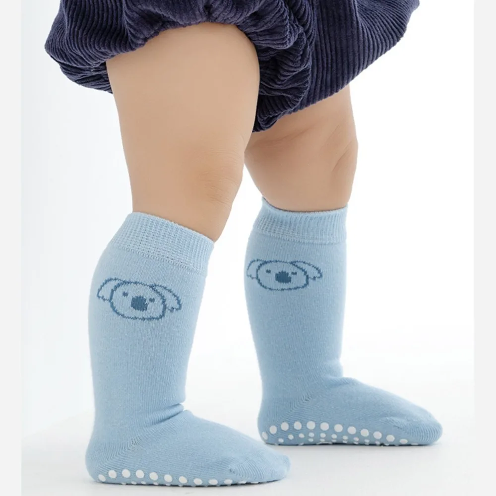 5 Pairs Casual Cute Knit Floor Socks Anti-slip Soft Comfortable Breathable Cotton Socks For Toddler Walking Baby Boys And Girls