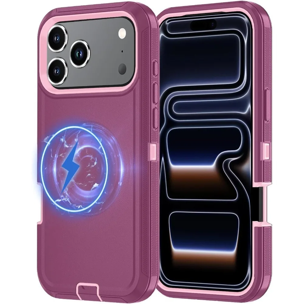 3-in-1 Military Grade Magnetic Box Phone Case - Rugged Shockproof Armor Protective Cover