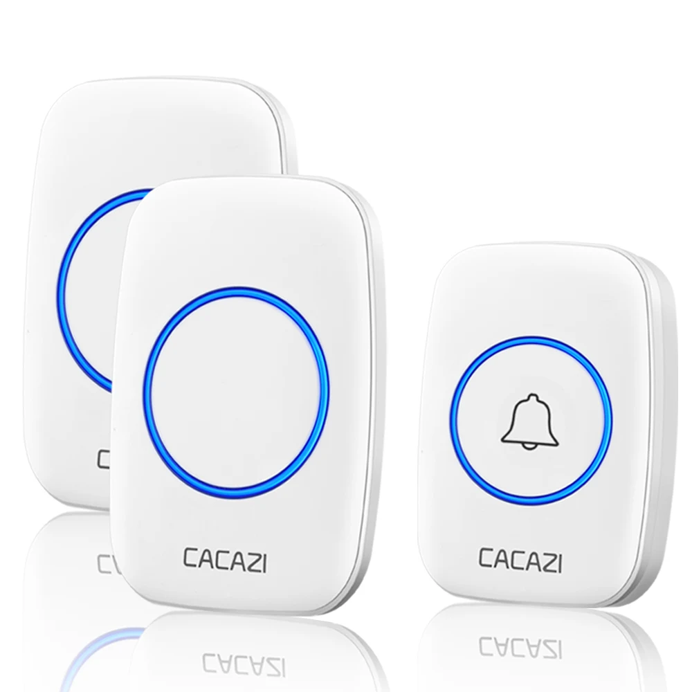 Wireless Waterproof Doorbell 300m Range US EU UK Plug Home Intelligent Door Bell 60 chimes 0-110db Cordless Calling Bell for CACAZI wireless doorbell