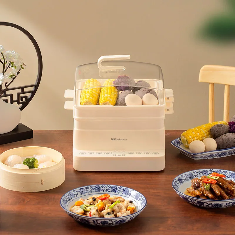 2 Layer Electric Steamer Food Steamer Drawer Type Cooking Machine Intestine Powder Machine White Color Steamed Sausage