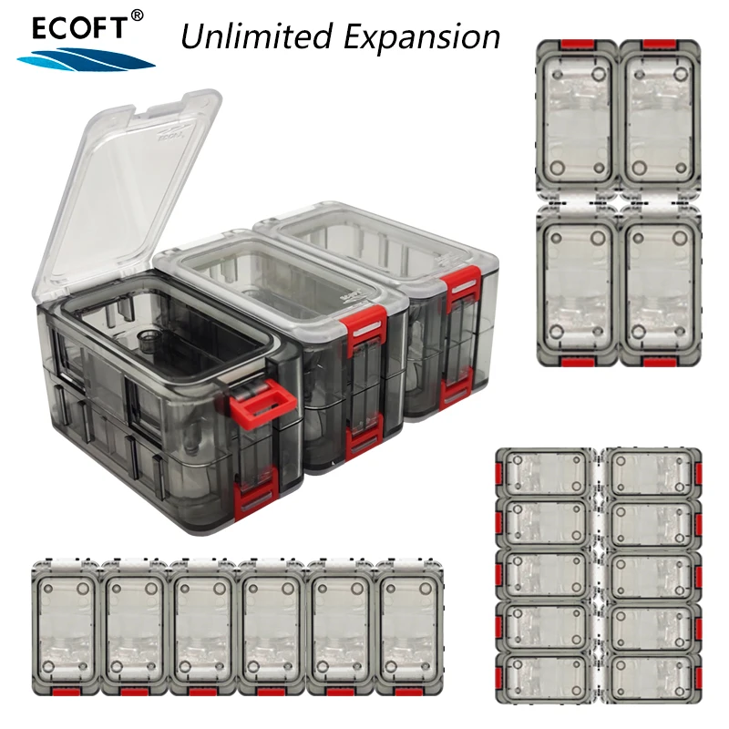 Expandable Fishing Tackle Box Waterproof Tool Box Double Side Fishing