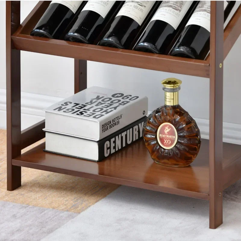 Vintage Bar Cabinet Vertical Miniature Art Shelving Small Alcohol Wooden Storage Wine Rack Decor Kabinet Modern Home Furniture