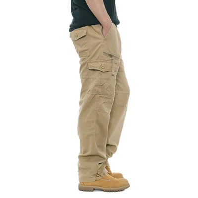 Pantalones Cargo multibolsillos para hombre, pantalón táctico de algodón para pesca, senderismo al aire libre, secado rápido, informal, trabajo