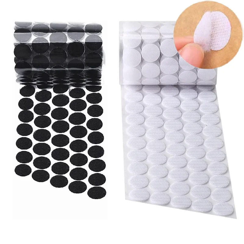 50Pairs Strong Self Adhesive Fastener Tape Dots 10/15/20/25/30mm  Hook and Loop Adhesive Dots Nylon Sticker Coins for Diy Crafts 1m 16 50mm strong velcros self adhesive fastener black white magic tape nylon sticker disks hook and loop tape glue