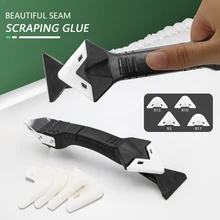 5PCS 3 In1 Glass Glue Angle Scraper Caulking Tool Shovel Binder Multifunctional Rubber Shovel Silicone Remover Angle Seam Shovel