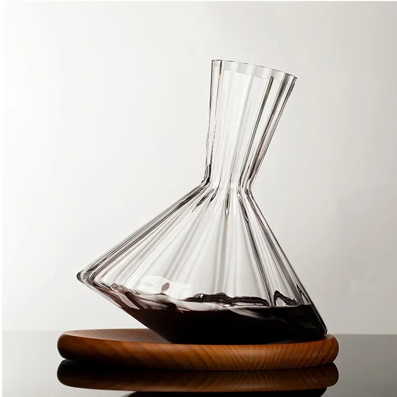High Grade Crystal Glass Decanter Gift 360 Rotating Tumbler 1500ml Wine Separator Champagne Whisky Wine Bottle For Family Bar