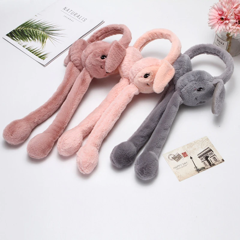 1Pcs New Lady Fluffy Autumn And Winter Earmuffs Cute Warm Move The Air Bag Rabbit Ears Cold Earmuffs, Soft Earmuffs Daily Wear