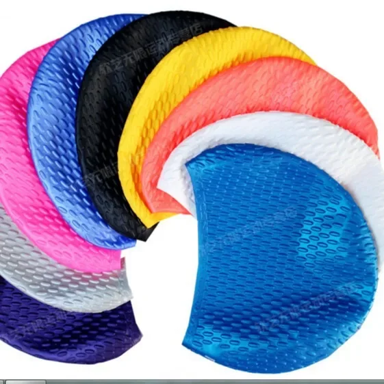 Fashionable Silicone Swimming Cap Soft Comfortable Ear Protection Water Drop Cap For Adults Men Women's Various Colors Stock