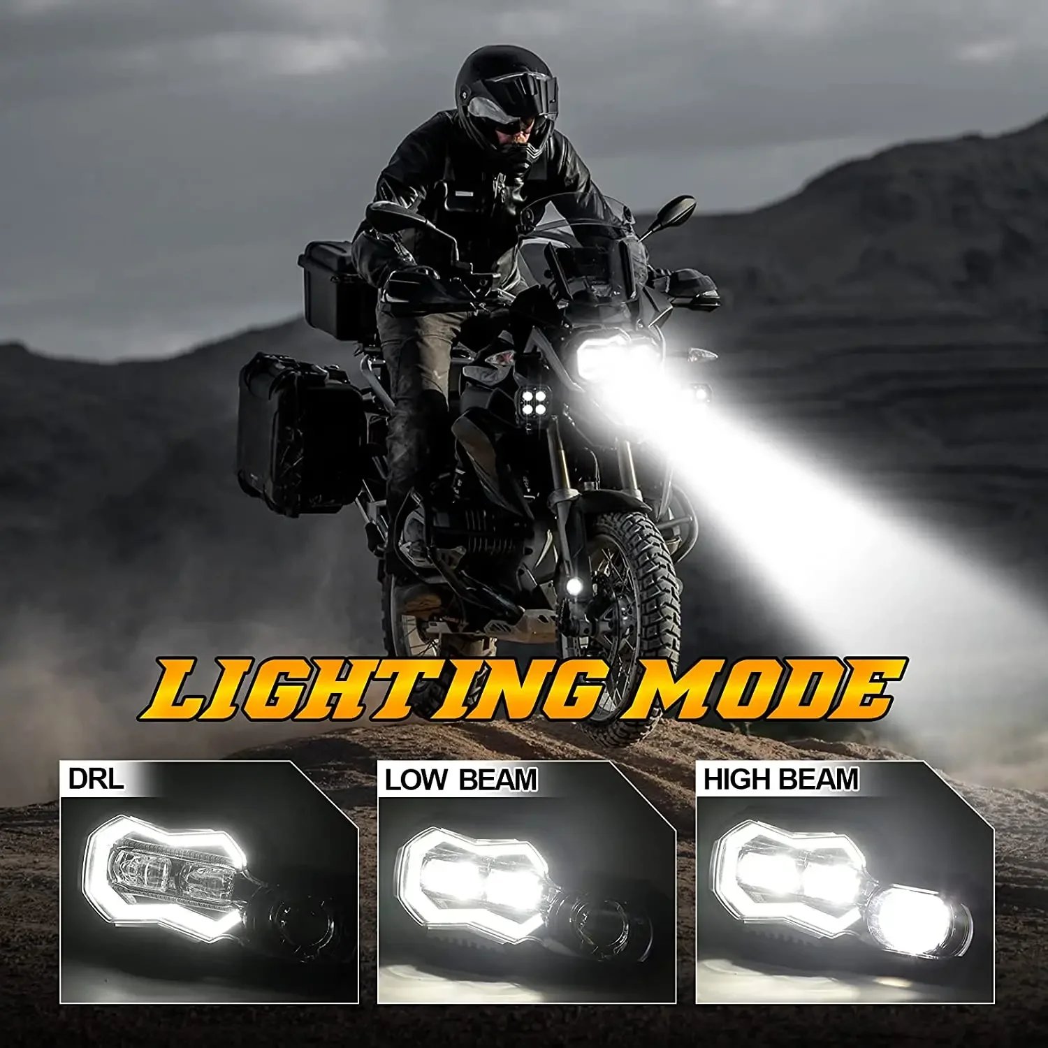 Reflektor motocyklowy H4 LED Angel Eye do BMW F800GS F 800 GS F650GS F700GS Adv F800R reflektor LED E24