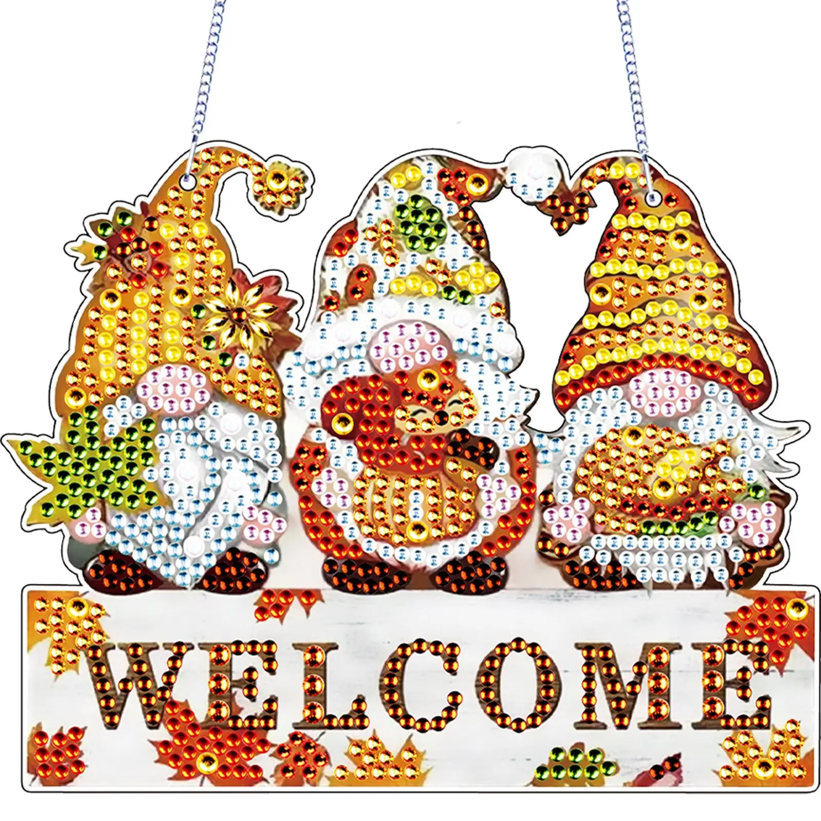 Autumn Owl Special Shape Diamond Painting Hanging Pendant Diamond Painting Decor Rhinestone Diamond Art Pendants for Art Crafts