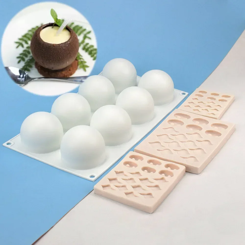 

8-ball silicone 8-pillow mousse pig nose pig ear fondant cake baking mold