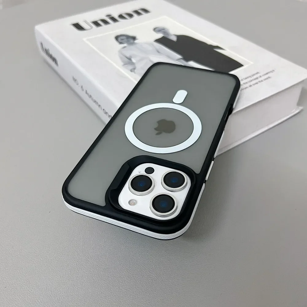 Luxury Magnetic Matte Translucent Armor Shockproof Case with Magsafe Wireless Charging Compatibility