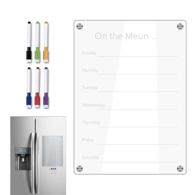 

Acrylic Dry Erase Board Clear Note Acrylic Calendar Planner Magnetic Wall Board With 6 Markers Portable Memo Whiteboard Acrylic