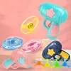 Children Saucer Launcher Pistol Outdoor Spinning Top Toys Flying Disc Bamboo Dragonfly Ejection Luminous Gyroscope Gun 2