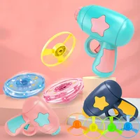Children Saucer Launcher Pistol Outdoor Spinning Top Toys Flying Disc Bamboo Dragonfly Ejection Luminous Gyroscope Gun 2