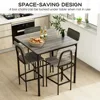 5-Piece Dining Table Set W/Counter Height Table & 4 Bar Stools, Modern Kitchen Dining Set W/Footrest & Backrest, Space-S 3