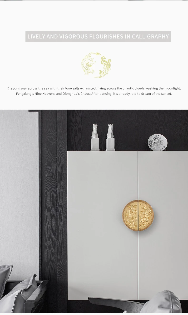 traditional chinese brass handle decorative furniture knob