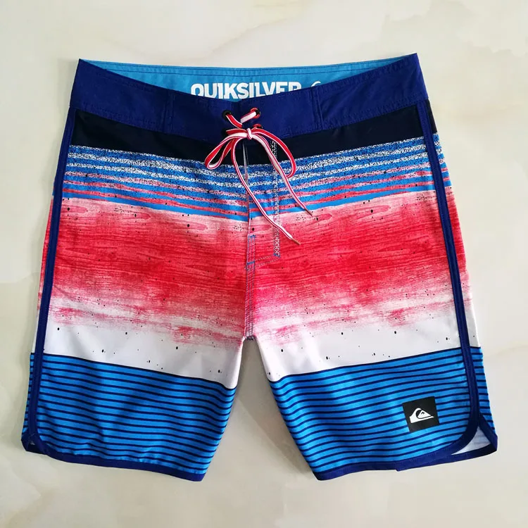 Elastic Quick Drying Fitness Training Muscle Men Beach Shorts Stripe Pattern Competition Surfing Printed Design mens fitness shorts
