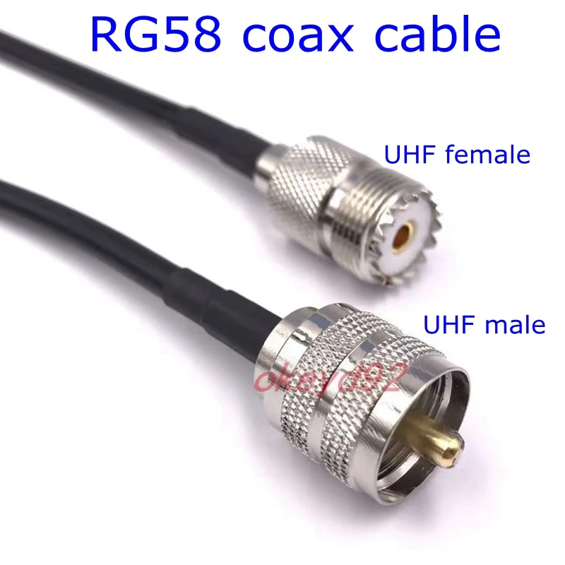 

RG58 Coax Cable SL16 UHF S0239 Female To UHF PL259 Male Connector UHF Male Female Crimp for RG58 Pigtail Antennm 1M/2M/5M