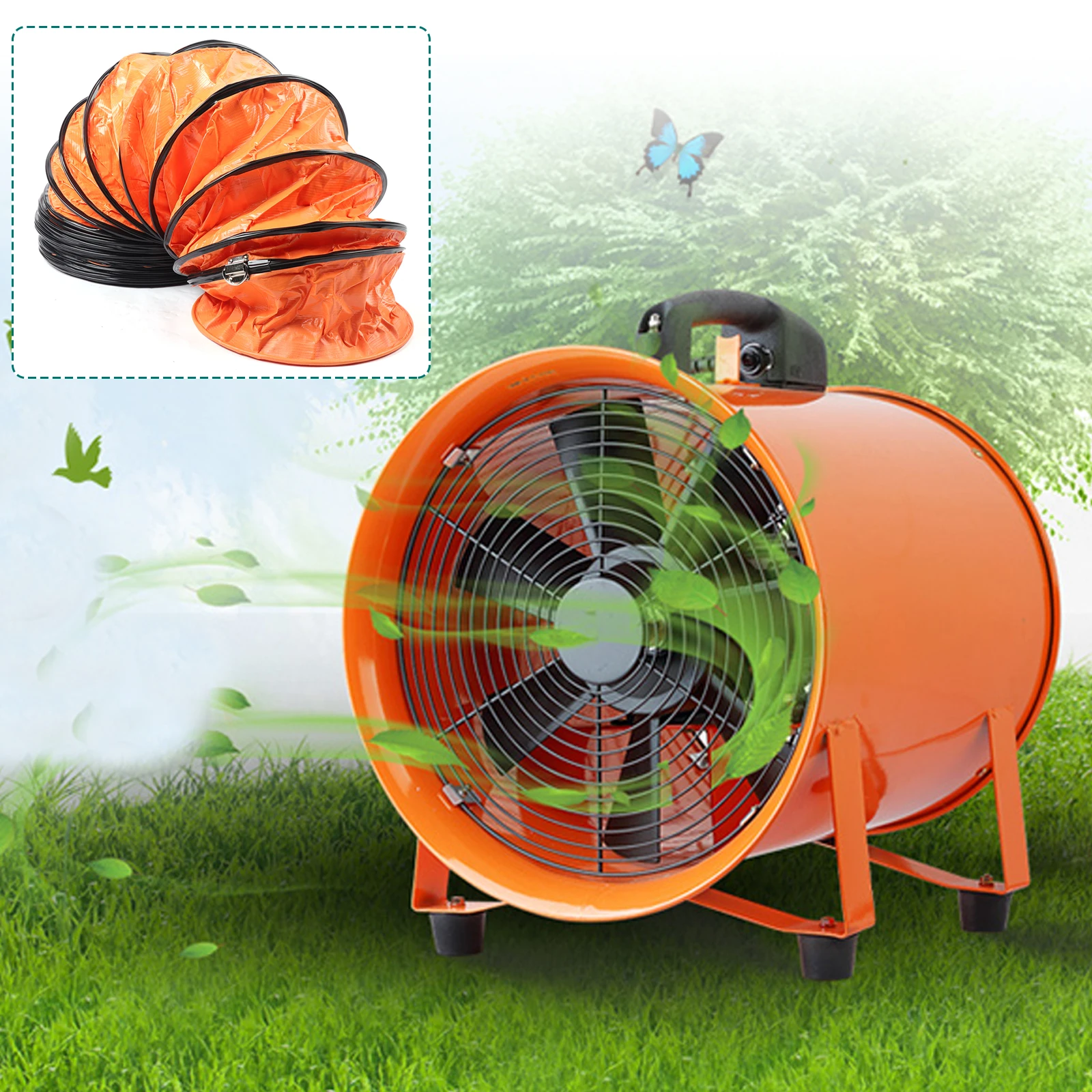 Blower Fan with Galvanized Steel, Pure Copper Motor, 1517CFM Air Volume, IP44 Waterproof, High-Speed Performance