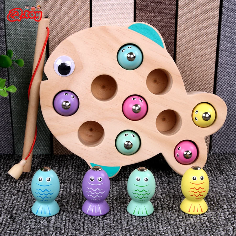 Wooden Fishing Game for Kids Montessori Educational Toy Set Magnetic  Fishing Game Fine Motor Skill Training Early Learning Toys - AliExpress