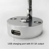 Black Silver DC12V 24V Touch Dimmable led Wall Lamp with Flex Neck and USB Output Socket, 3000K 6000K LED USB Reading Light 4