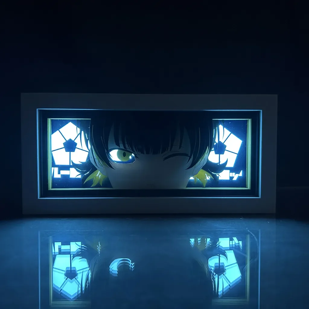 

Blue Lock Meguru Bachira Table Lamps Anime Light Box Blue Lock Yoichi Isagi for Bedroom Decor Lightbox Paper Cut Birthday Gift
