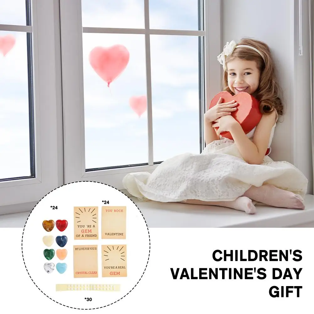 Regali Di San Valentino Per Bambini 24 Confezioni Di Carte Di San Valentino In Cristallo A Forma Di Cuore Ciliegia Orientale