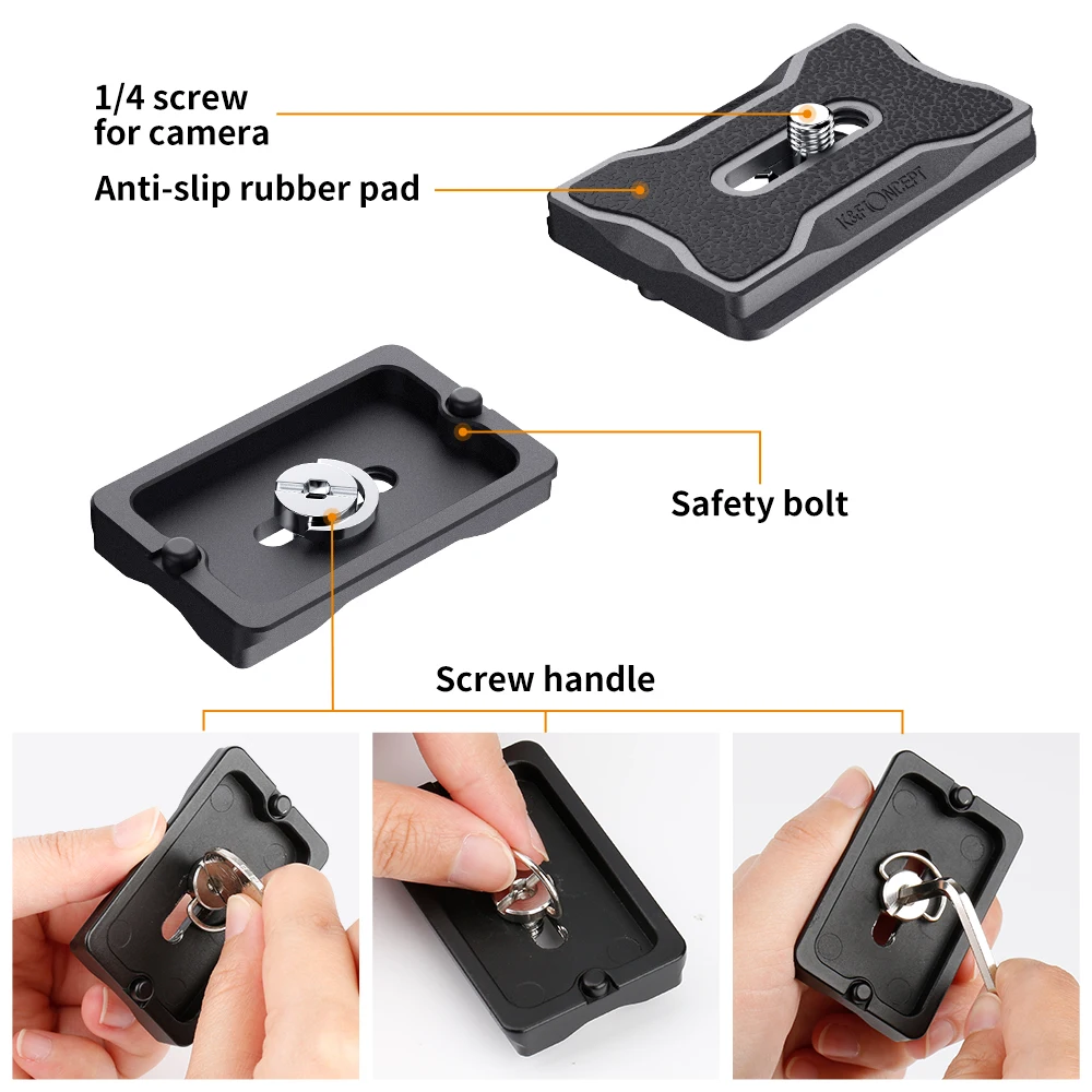 K&F CONCEPT 전문가용 삼각대 볼 헤드 360 °   회전 파노라마 1/4인치에서 3/8인치 나사 어댑터 삼각대 모노포드 카메라용 볼헤드