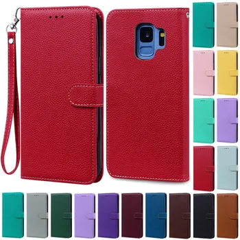 Étui portefeuille en cuir pour Samsung Galaxy S9 + S 9 Plus G965F, housse à rabat, coque de téléphone, G960F