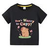 Capybara Kids Funny Cotton T-shirt 3-10Years Children Short Sleeved Summer Tees 2025 New Capibara Girls Casual Tops Boy Clothes 6