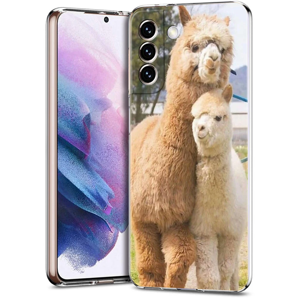 Clear Soft Silicone Phone Case with Kawaii Alpaca Design