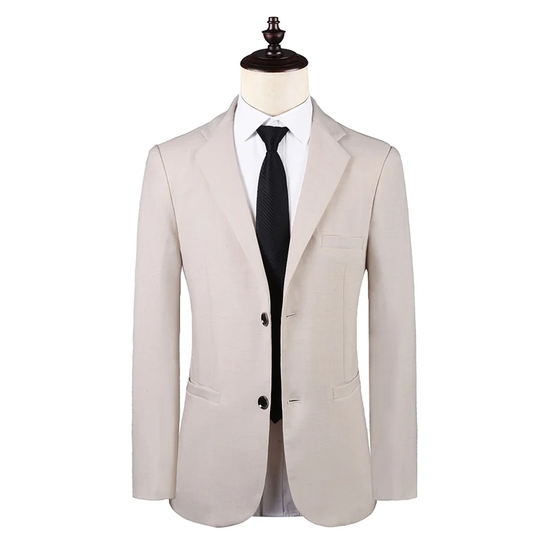 Sky Blue Suit Jacket Men's, Spring / Autumn Men Business Casual Coat, Male Beige Blazer Menteau cal&ccedil;a