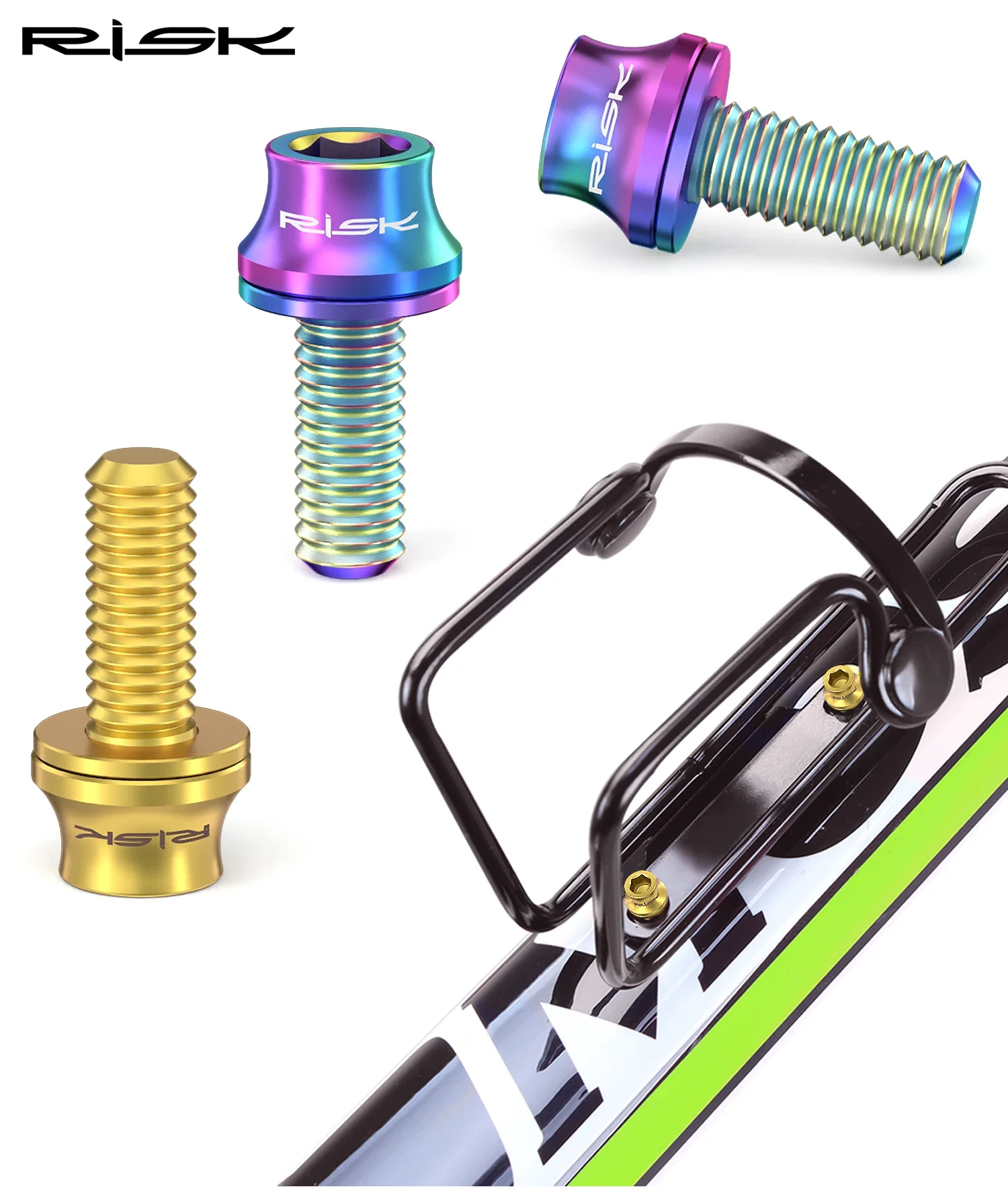 Risiko M5x12mm Fahrrad Flaschenhalter Befestigungsschrauben Titanlegierung MTB Rennrad Flaschenhalter Schrauben Luftpumpe Feste Schrauben – Detail 2