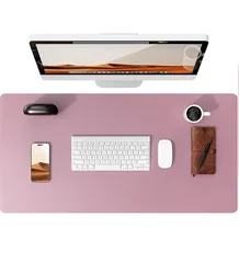 Premium Waterproof Leather Desk Pad - Elegant Non-Slip Office Workspace Protector - 80x40 cm (Pale Mauve)