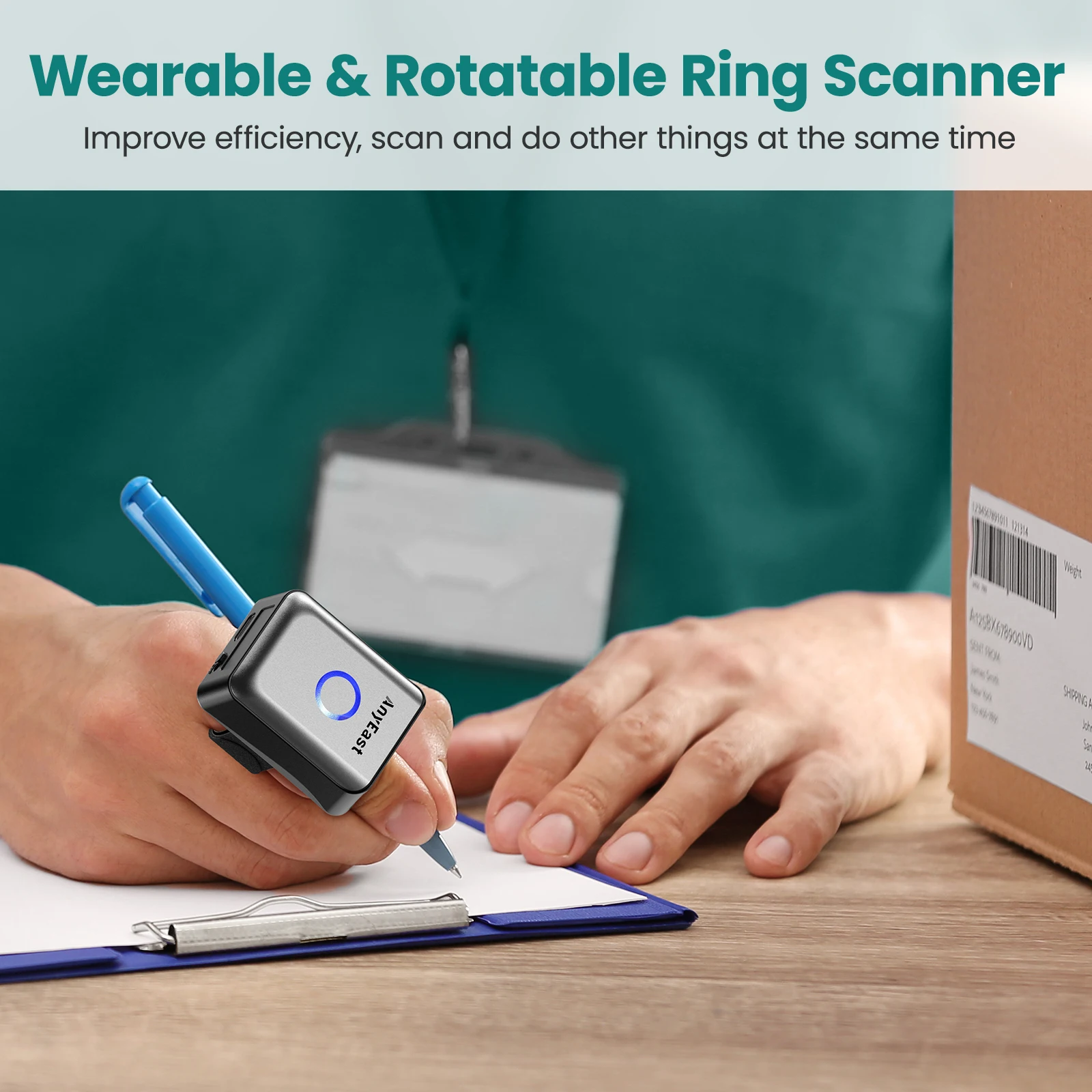 Scanner Bluetooth Ring Wireless Mini Finger Barcode Reader 2D Barcode Scanner Android IOS PC PDF417 Data Matrix Ring Scanners barcode scanner
