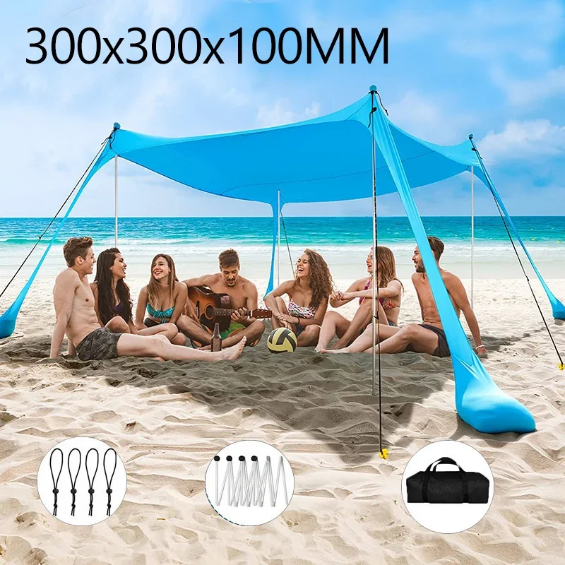 Outdoor awnings Family Beach awning 3x3 Folding Awnings Tent Outdoor Beach Waterproof Awning Camping Windproof Canopy Sunshade Shelter tent