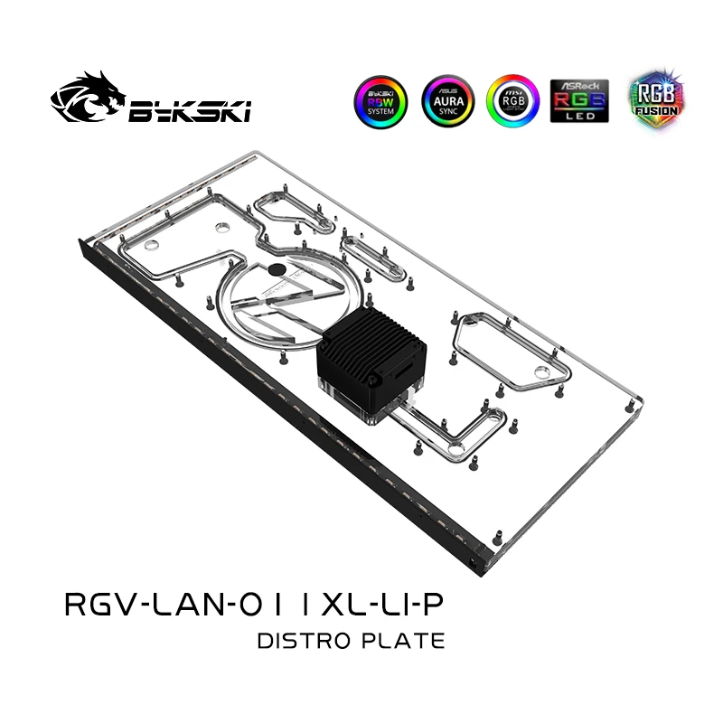 Bykaki Distro Plate Rgv-Lan-O11Xl-Li-P Serbatoio Della Scheda Della Via D'Acqua Anteriore Per Custodia Lianli O11 Dynamic Xl, Sistema Di Raffreddament