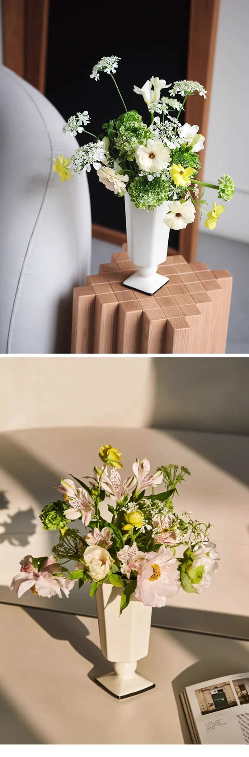 Nordic Geometric Ceramic Vase Ornaments Living Room Dining Table Wine Cabinet Desktop Flower Arrangement Vases Home Decoration