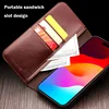QIALINO Luxury Thin Case for iPhone15 14 13 12 11 Pro Max Mini Genuine Leather Fashion Cover for XR XS Max 7 8 14 Plus Card Slot 4